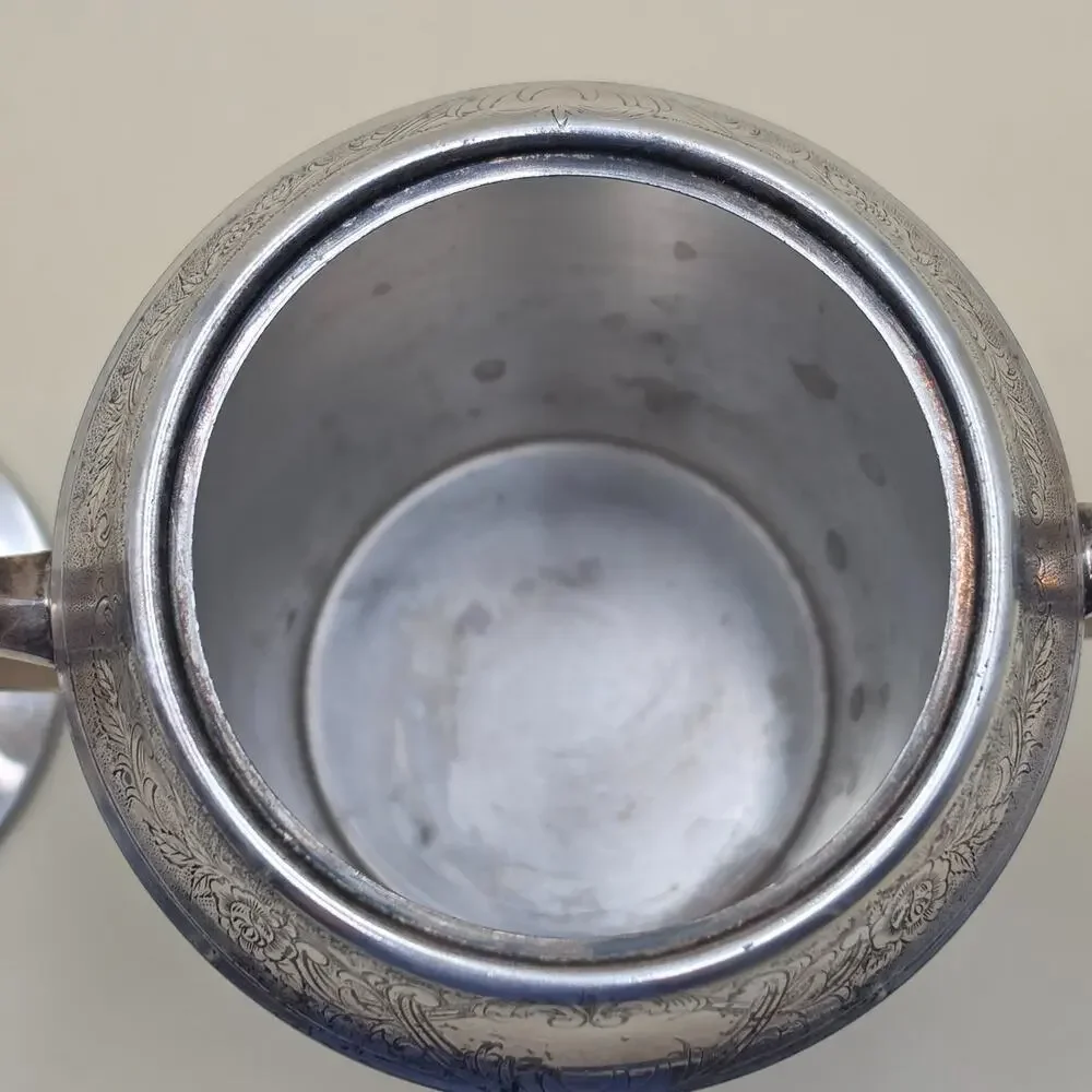 Vintage 1881 Rogers Silver Plate Creamer & Sugar Bowl Set 5016 w/ Lid Art Deco